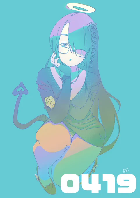 4月19日のこんばんはのイラスト 
