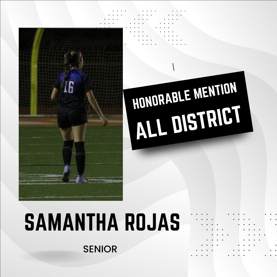 Congratulations to LW Senior Samantha Rojas on being named Honorable Mention 2022-23 for district 8, 6A #bgs #girlssoccer