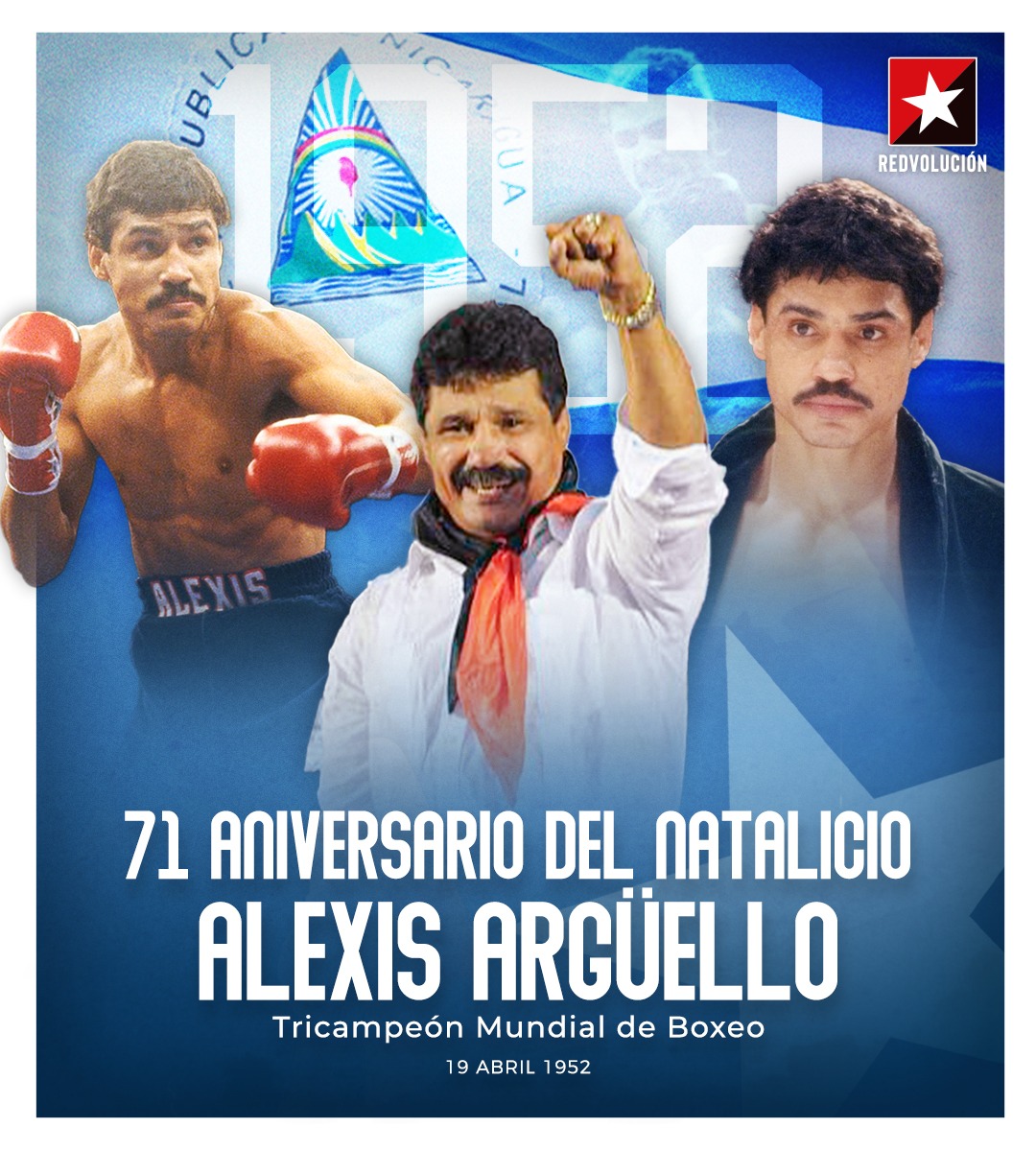 🔴⚫✌✌✌#Hoy nuestra leyenda #Nicaraguenses Alexis Arguello cumple 7️⃣1️⃣ años de su #Natalicio , es un orgullo de nuestra nación felicidades campeón te recordamos siempre🔴⚫✌✌✌#Nicaragua
#2023JuntosVamosAdelante 
#VictoriasDelPueblo #LaPazNuestraVictoria
#ManaguaSandinista