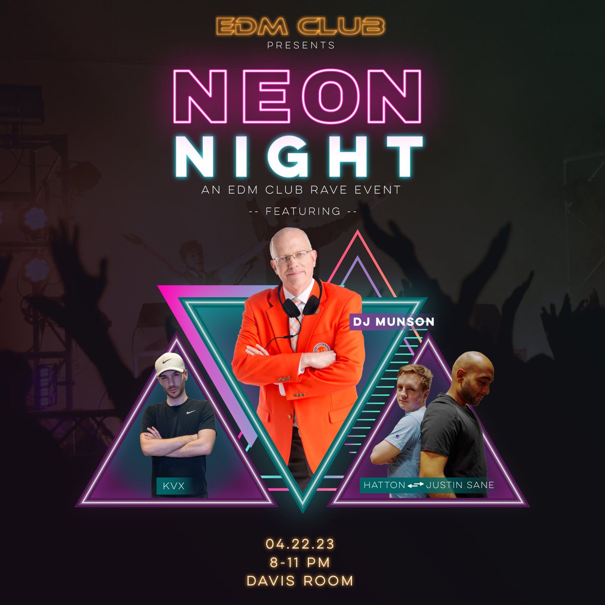 MunsonRIT's tweet image. I'm excited to be DJing again as part of the EDM Club's Neon Night this Saturday! I hope we'll see some of you there!