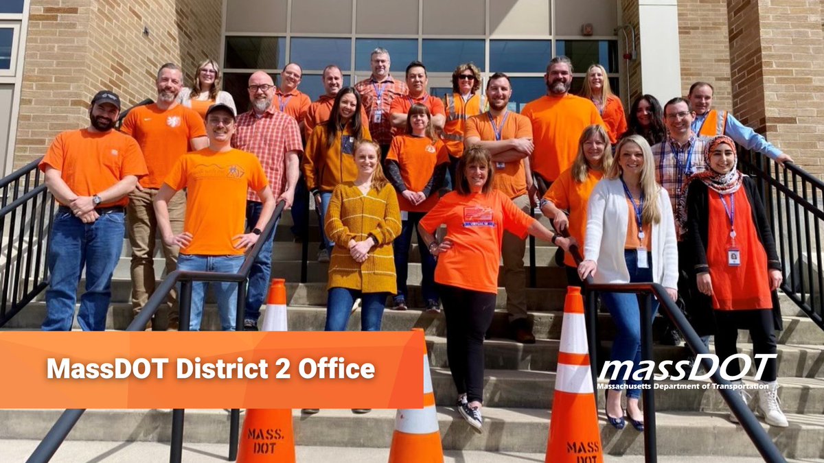 MassDOTSafety's tweet image. Orange you glad we&apos;re all about #WorkZoneSafety?😁🦺

Our team in District 2 looking fantastic in their orange to show support for our work zone colleagues!👷
#SafeWorkZonesForAll #GoOrangeDay #NWZAW