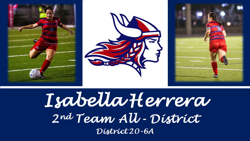 JFDHSLadySoc's tweet photo. Huge congratulations to Bella Herrera on earning 2nd Team All District honors! https://t.co/TZVs0TA2Dc