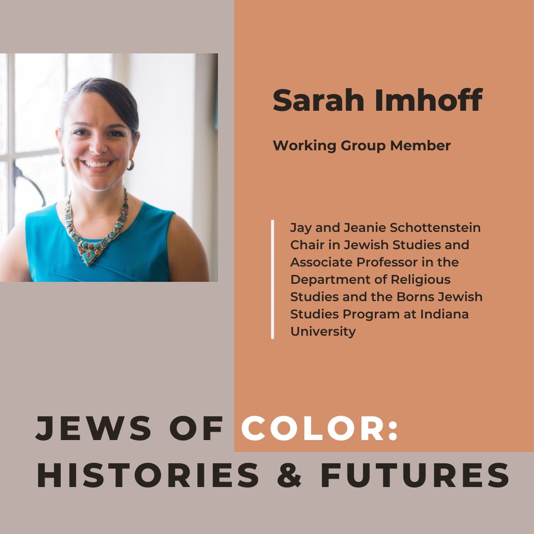 JewsofColorHF's tweet photo. Meet Sarah Imhoff @Prof_girlfriend, Working Group Member for Jews of Color: Histories &amp; Futures!

https://t.co/VLSngdHf74 https://t.co/kSyN1rGOqS