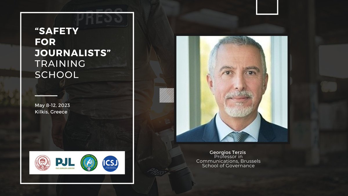 ipjlab's tweet photo. 📌 Meet the speakers of the "Safety for Journalists - Training School"  

𝑫𝒓 𝑮𝒆𝒐𝒓𝒈𝒊𝒐𝒔 𝑻𝒆𝒓𝒛𝒊𝒔, Professor in Communications, Brussels School of Governance.  

#sfj #safetyofjournalists #warzones #pjl #auth #mpsotc https://t.co/t8FuErrG7D