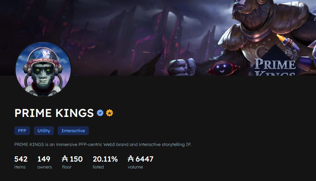 PRIME KINGS👑is officially verified on <a href="/jpgstoreNFT/">jpg.store</a>

👉jpg.store/collection/pri…

🚨Our Public Mint is now live! 
👉primekings.fortresslabs.tech 

🎉PRIME KINGS NFT Giveaway!🎉
1⃣Follow <a href="/PRIMEKINGSnft/">PRIME KINGS | Minting NOW!</a>
2⃣Like/RT♥️  
3⃣Share your favorite PK NFTs 👇 

⏳24 hours