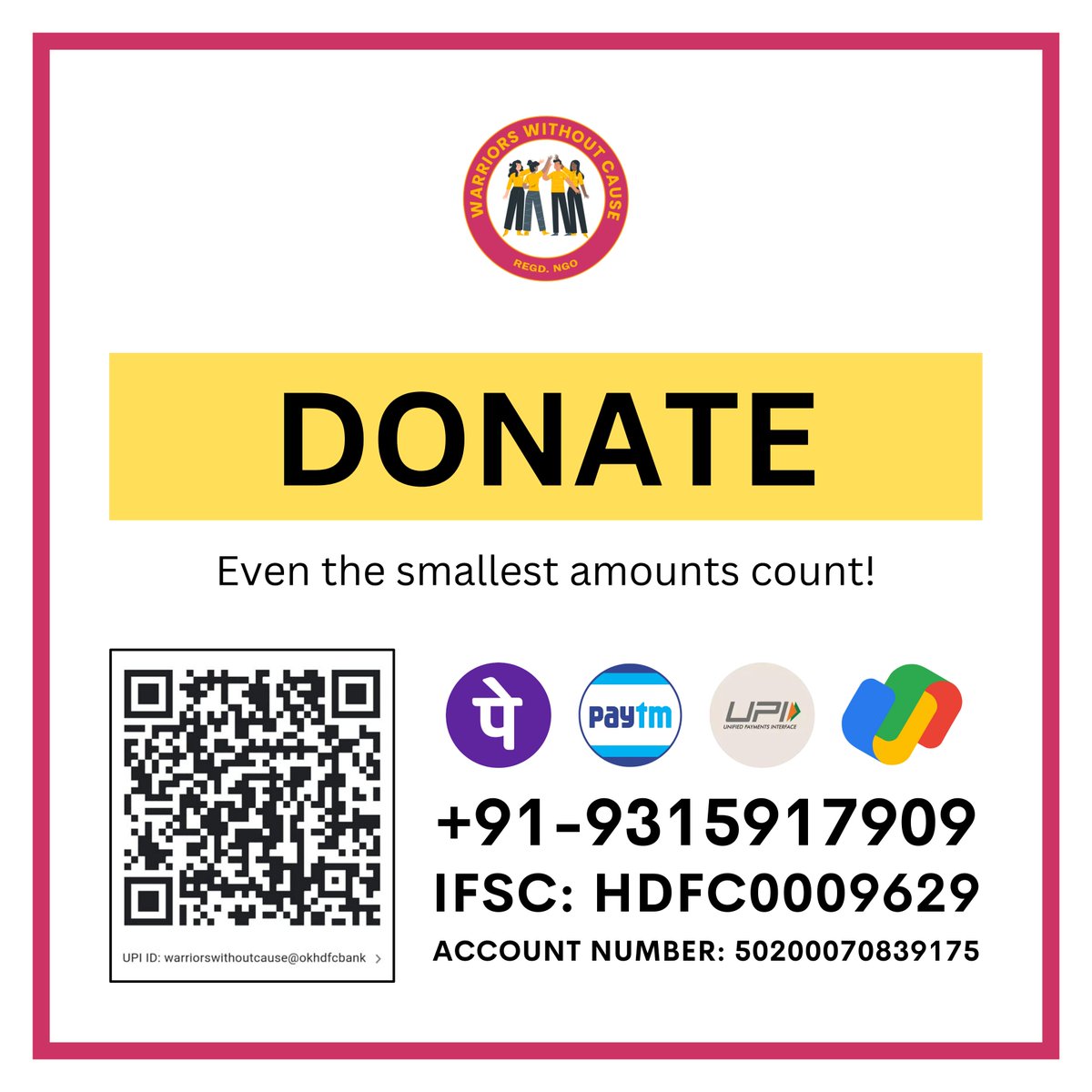 wwcngo's tweet photo. 🚨ATTENTION🚨

Warriorswithoutcause seeks your assistance in relocation of our slum residents in Sector 76, Noida, where the farms and homes have been brutally destroyed!

We need each individuals and each organisations help. Please contact us or DM us! https://t.co/TNys2feRiC