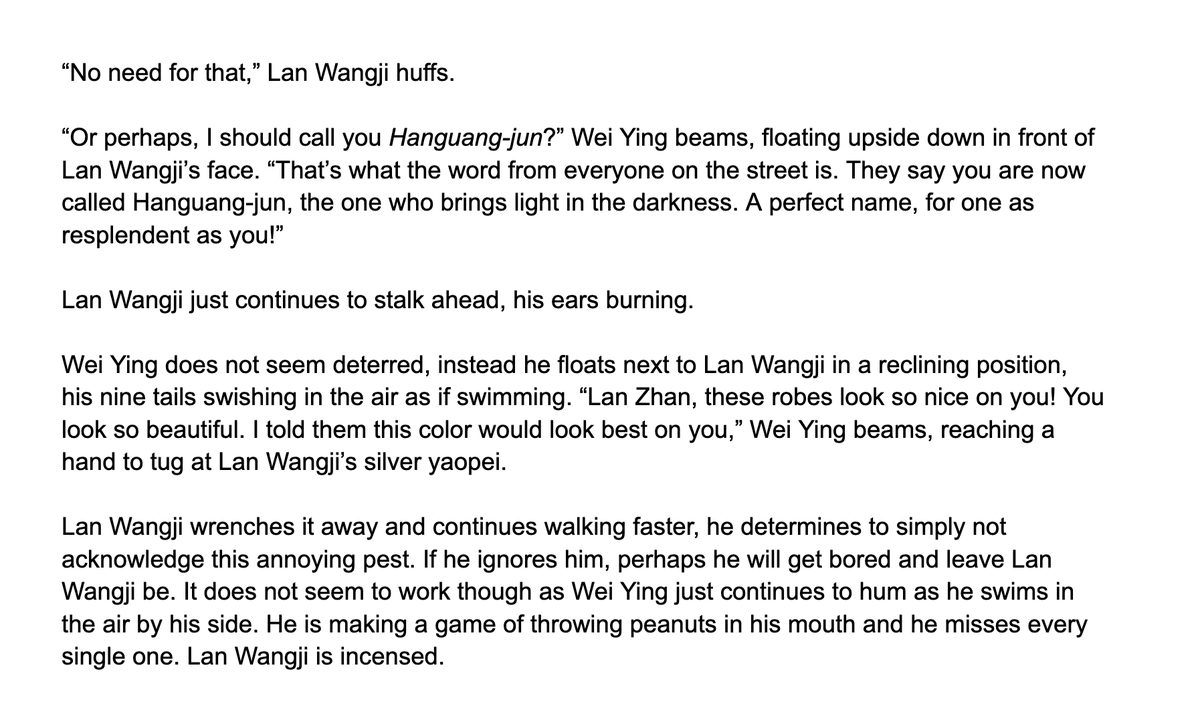 lil something from my @bottomjibigbang fic for #mdzsww Dragonxian is cursed so no one can look him in the eyes. What better way to see your destined beloved than papermaning into your huli jing spiritual pet? He's just a lil guy (he's massive) + would like 1 attention, pls😩