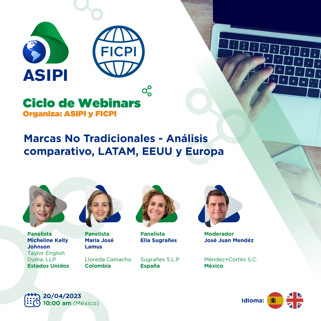 ASIPI_'s tweet photo. ℹ️
¡Mañana tenemos #webinar!
Los convocamos a participar del ciclo de #webinars organizado por #ASIPI y #FICPI
"Marcas No Tradicionales- Análisis comparativo, LATAM, EEUU y Europa "
📅 20/04 - 10:00 am hora México.
Inscripciones abiertas
👇
https://t.co/B0E9V1u5GU
#IP #PI https://t.co/fBmJ9D0NaG