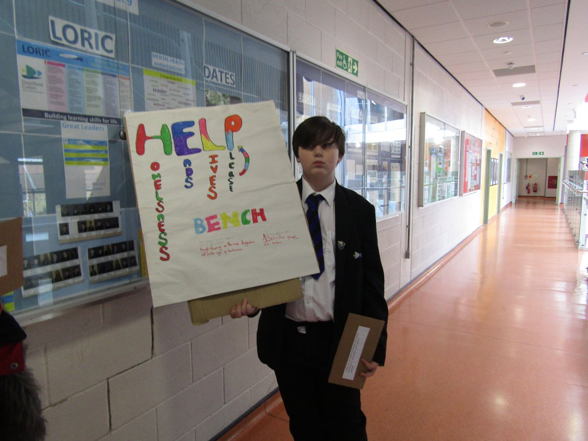 DeptfordGreen's tweet photo. A number of Y8 students chose to organise a protest through the school for their #socialjustice project.  They designed banners, researched key pieces of powerful information which they shared in a number of classes over the morning. #ExploreDreamDiscover #Deptford #Lewisham https://t.co/zvIFHIgQ6B