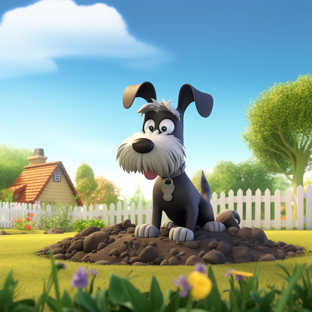 SchnauzerToons's tweet photo. Mini Schnauzer just dug a massive hole in the backyard and is wondering if the humans will notice? 🤔 On second thought, who cares? I'm a Mini Schnauzer and I do what I want! 😎🐾 #MiniSchnauzer #Schnauzers #SchnauzerGang #ZSHQ #DogsofTwitter #DeterminedDigger #Dogs https://t.co/bZVS1239Ij