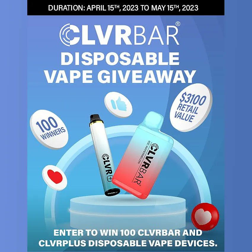 GooseGiveaways's tweet photo. π₯ Win CLVRBar & CLVRPlus disposable vape devices! Elevate your vaping experience with new flavors. Ends 5/15 β US. Enter now π https://t.co/0IqasABRVr
#VapeGiveaway #CLVRBar #CLVRPlus #VapeLovers #WinVapeDevices @clvrbar https://t.co/w3Yuf58QBx
