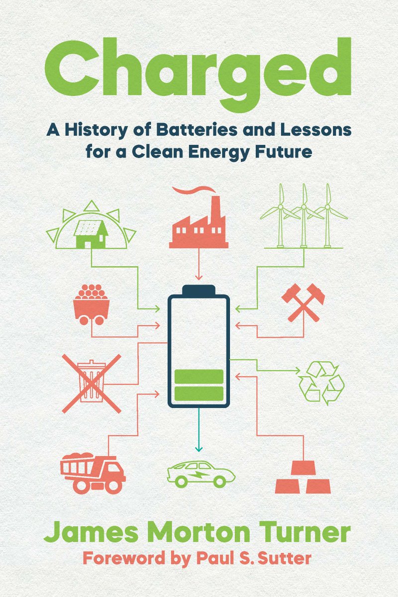 _jay_turner's tweet photo. The reviews are coming in for my new book, Charged: A History of Batteries and Lessons for a Clean Energy Future. 

Thanks so much to Matthew Eisler for such a thoughtful review of Charged in @HNet_Reviews.  

Excerpts from Eisler's review in the thread below… https://t.co/ZuRsaQX7MN