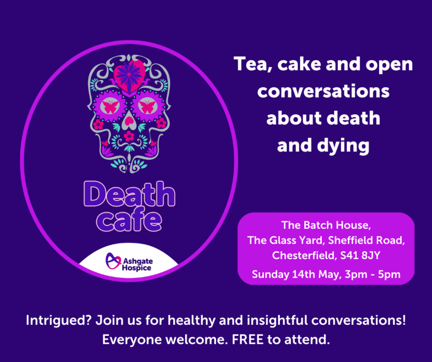 During <a href="/DyingMatters/">Dying Matters</a> Awareness Week in May, we will be hosting a Death Cafe, where people will have the opportunity to gather to eat cake, drink tea and discuss death. ☕

Intrigued? Find out more about our event at <a href="/batch_house/">The Batch House</a> on 14 May 👉 ashgatehospice.org.uk/ashgate-hospic…

#DeathCafe