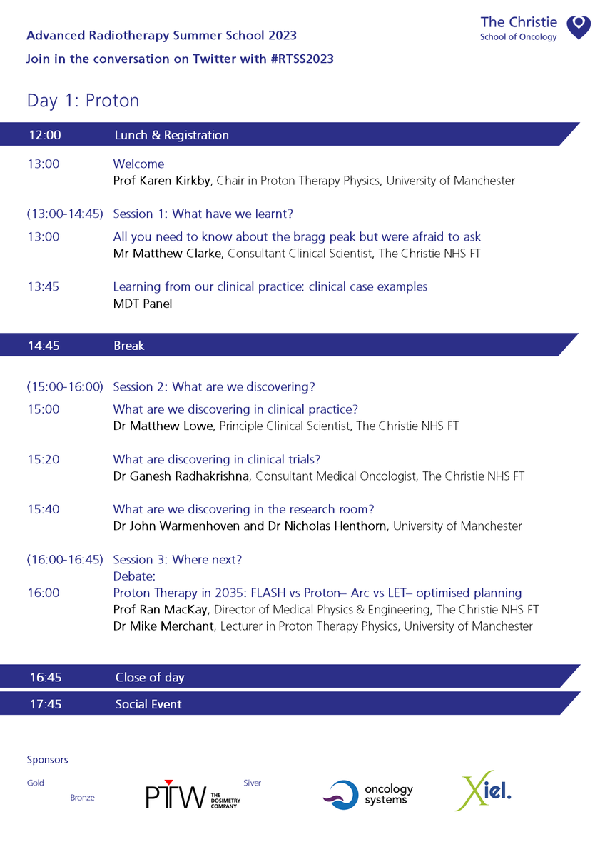 CICEManchester's tweet photo. The Advanced Radiotherapy Summer School is back!
ποΈ 27-29 June 2023
Make sure you don't miss out on the opportunity to learn more about #Proton #Imaging #AdaptiveRaditotherapy & #SABR
Book now: https://t.co/PCVHeDjMma
@RCRadiologists @LivUniRT @Proton_Research https://t.co/y4j6Wvkbhm