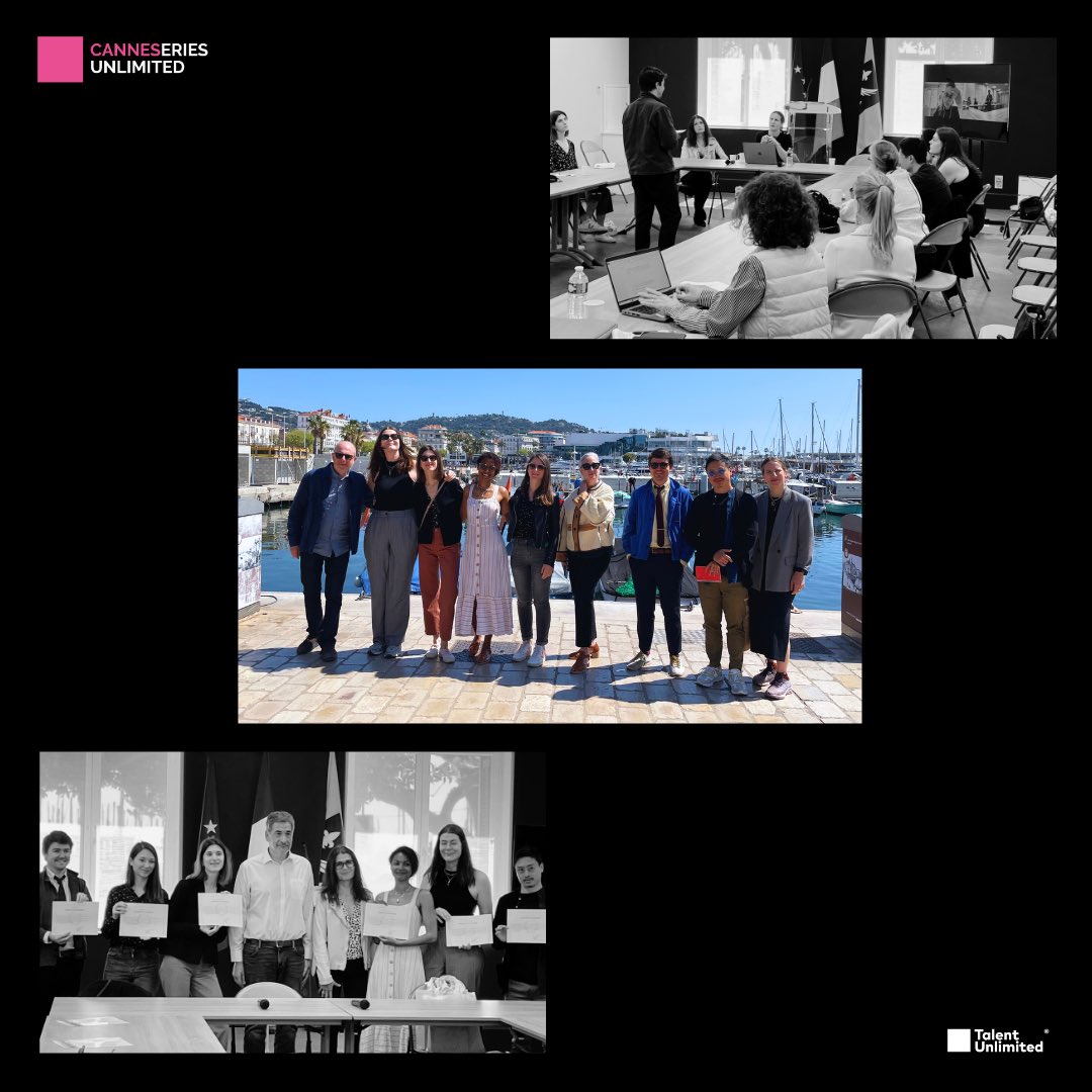 Tal_Unlimited's tweet photo. There we go, our 6 #CANNESERIESUnlimited authors did their final pitch this morning at the @villecannes City Hall and received their @Univ_CotedAzur diplomas 🎓 They now have a little over a month to finish writing their pilots ✍️ https://t.co/oaCTWJUbdS