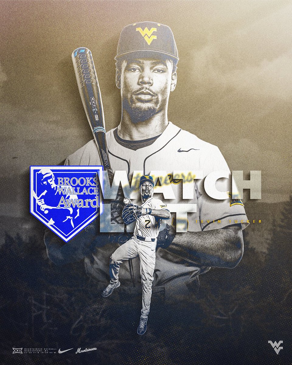 WVUBaseball's tweet photo. A career year for Tevin Tucker has landed him on the Brooks Wallace Award Watch List for the nation's top shortstop!

📰https://t.co/aKIrbxRzdK

#HailWV | @ttuck_5 https://t.co/8jvlJotZ60