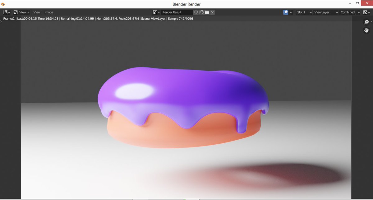 Rubarion's tweet photo. Blender Cycles living up to the hype on my poor PC with no compatible GPU๐๐๐ #blender #Blender3d #blenderart #blendercommunity #donut #AndrewPrice #blenderdonuttutorial #3D #3dart #3Dartist #artist #digitalartist #blenderdonut #blender2D #sculpting #render #rendering #indiedev https://t.co/TBXzHeT8TC