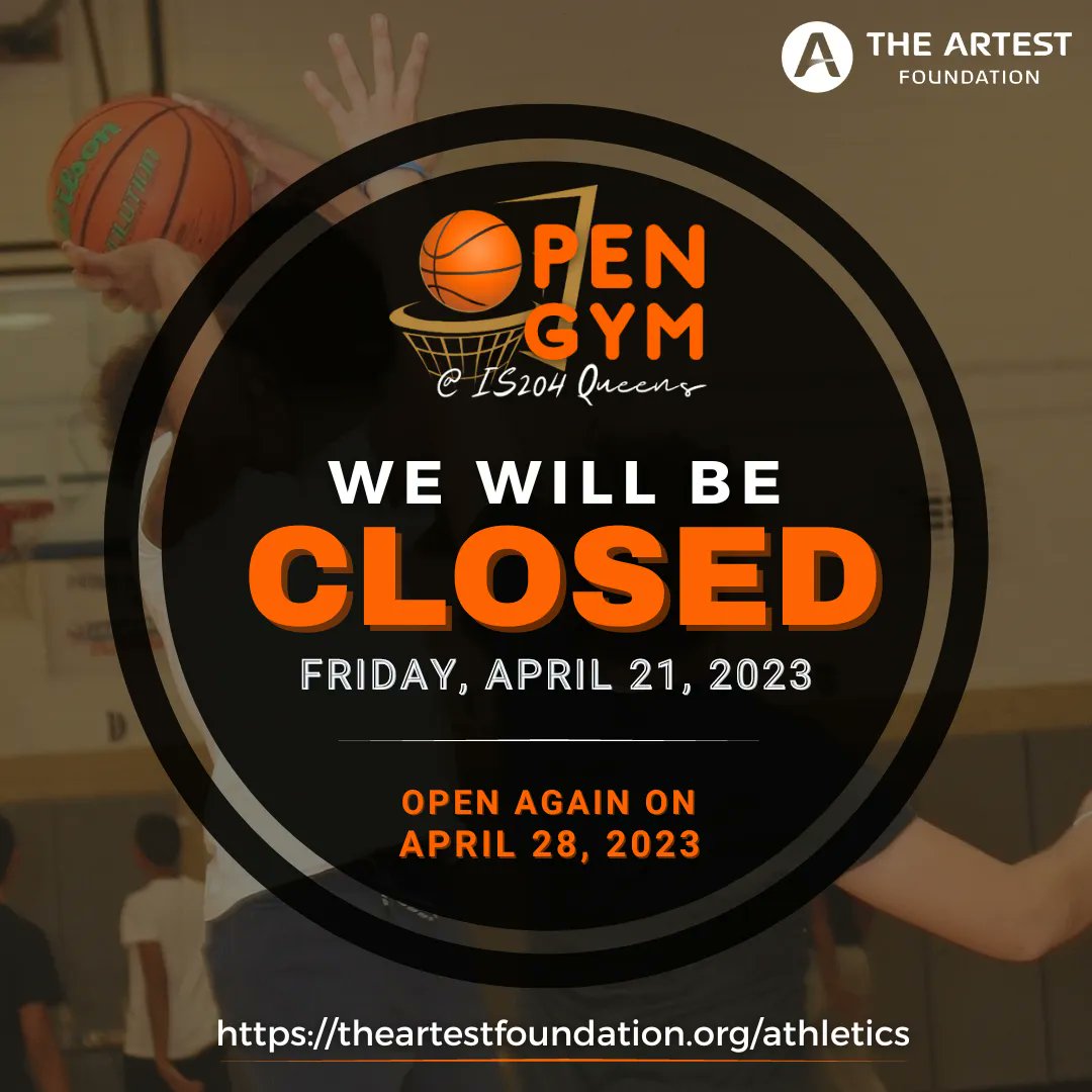 Attention everyone!📣

We regret to inform you that the open gym will be closed this Friday, April 21, in observance of Eid al-Fitr. But don’t worry, we’ll see you all back on April 28!⁣⁣

#TAF #theartestfoundation #ronartest #queens #nyc #basketball #nba #queensbridge #opengym
