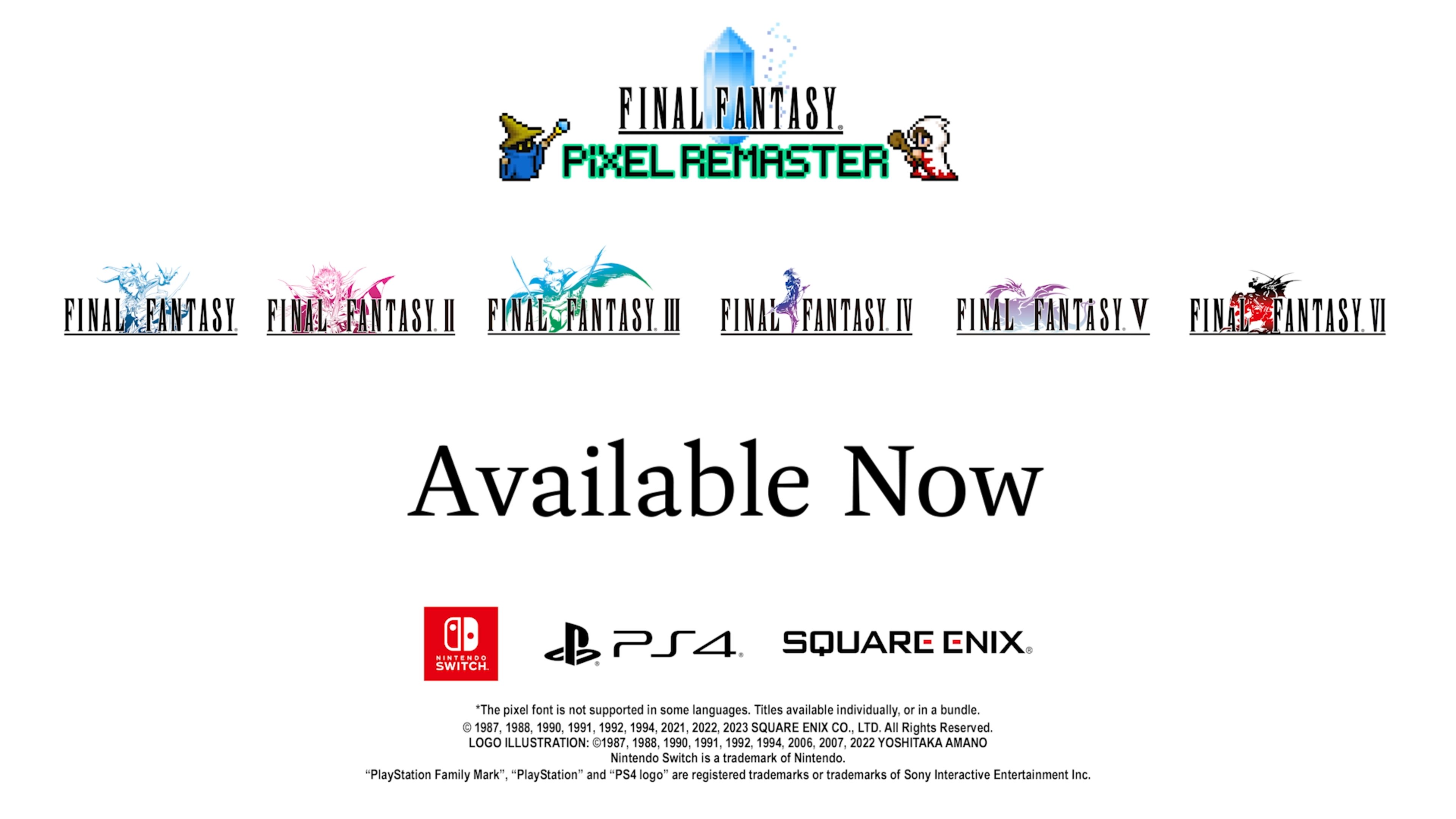 FINAL FANTASY Pixel Remaster series on PS4 and Nintendo Switch