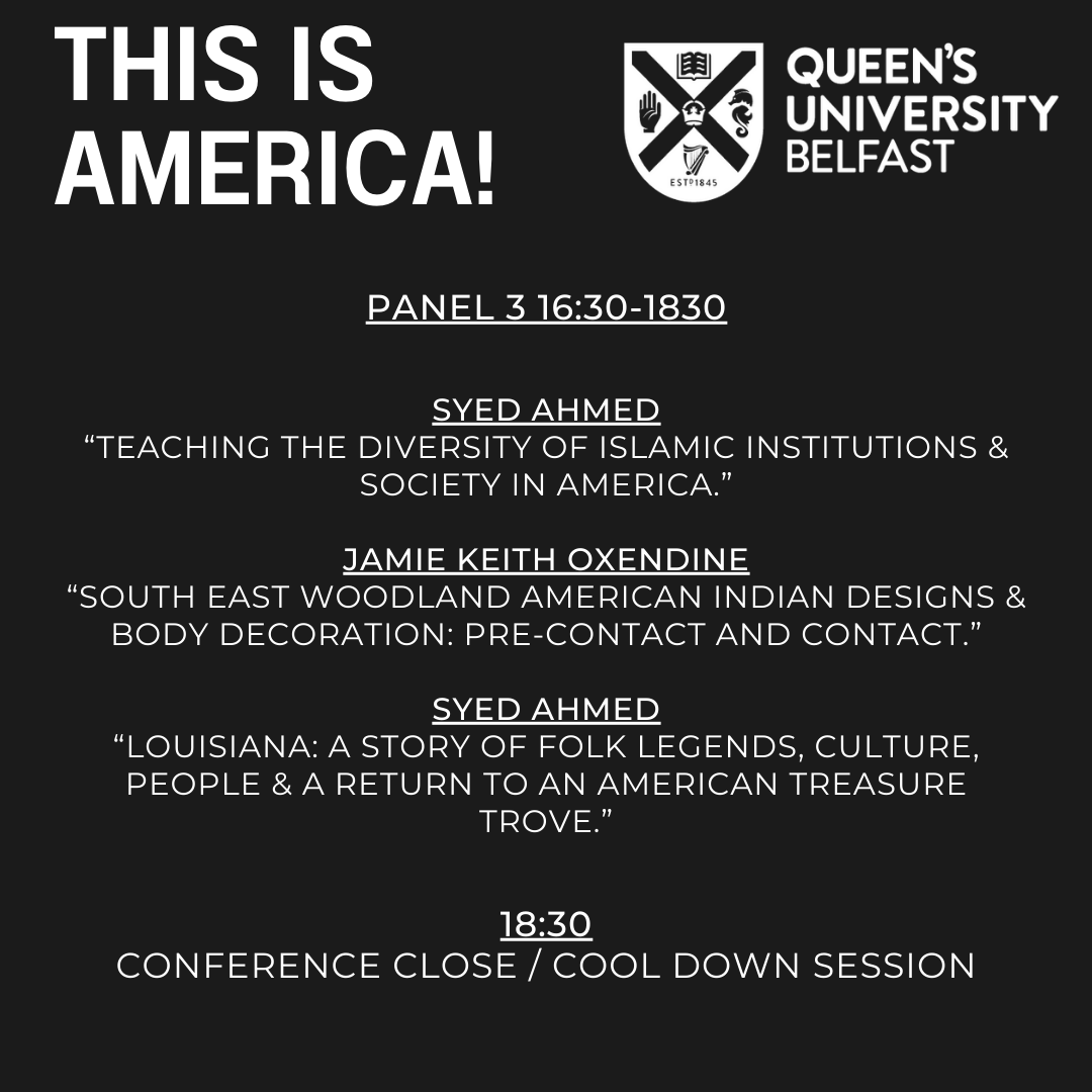 HAPPatQUB's tweet photo. We're looking forward to tomorrow's American Studies Association Conference 'This is America!', organised by some of our amazing #HAPPhDs

Check out the lineup, it's going to be a great day! 🇺🇸

It's not too late to register! 👉 https://t.co/YksqrUQBxL https://t.co/FyHzRolarR