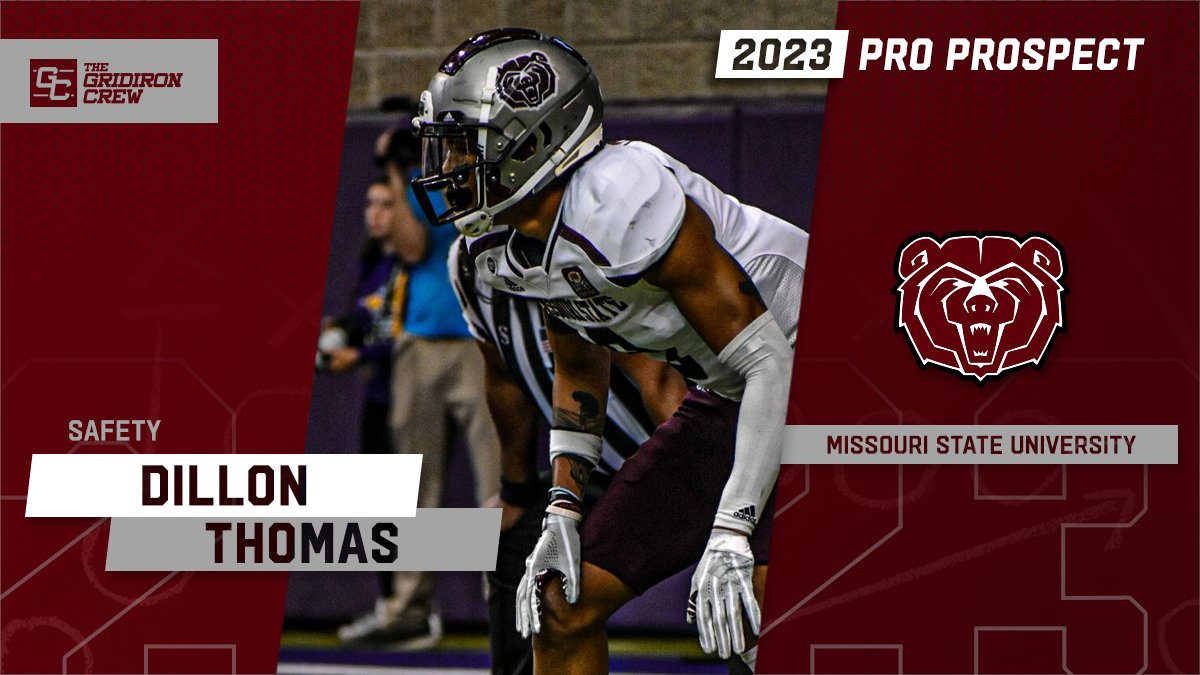 Gridiron_Crew's tweet photo. ⚠️ Attention Pro Scouts, Coaches, and GMs ⚠️

You need to look at 2023 Pro Prospect, Dillon Thomas @DT__XIV, a S from @MOStateFootball

#2023ProProspect #DraftTwitter #NFLDraft #CFL #XFL #USFL #ProFootball 🏈

👀 See our Interview: https://t.co/pwStkvNoJh https://t.co/TBxwdbLhFH