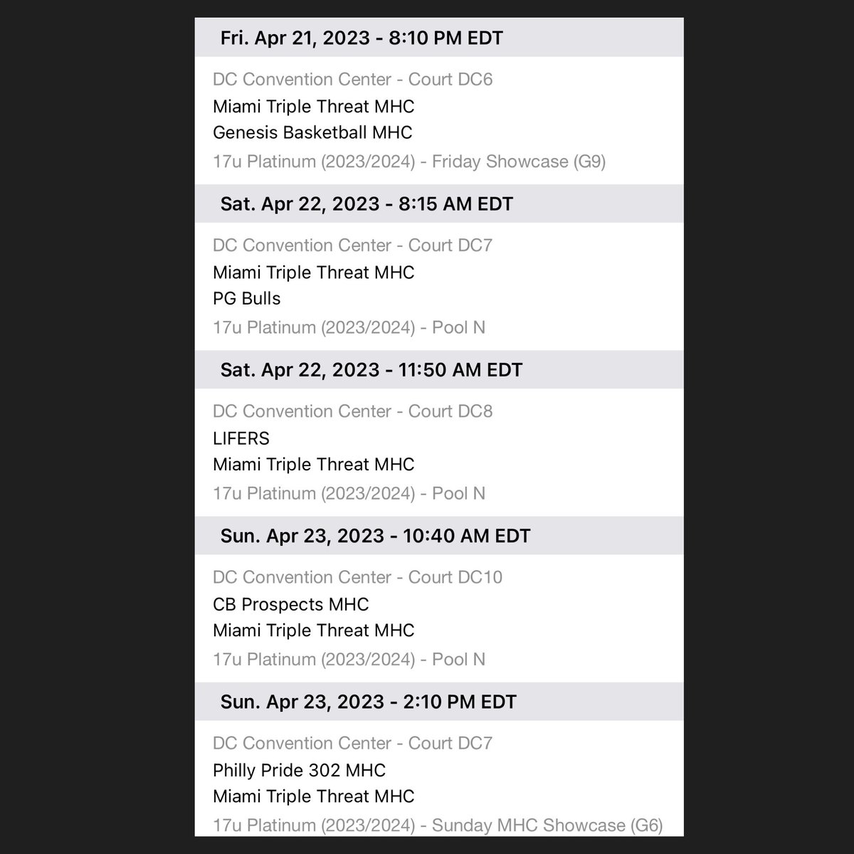 MIATripleThreat's tweet photo. Hyped for the beginning of NCAA Live Period @marqueehoops‼️#MHC #DCjumpoff #MiamiTripleThreat #LivePeriod #Exposure #GottaLOVEit https://t.co/52VYEC4wze