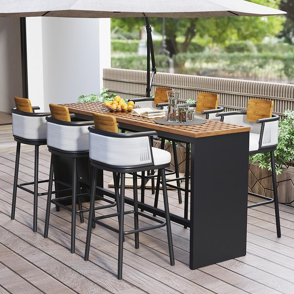 ff49747809's tweet image. Bring your #outdoorvibes to the next level with these stunning &amp;amp; sturdy bar stools 🤩Perfect for any patio, backyard, or even commercial space! 🤩 🎊 💯 #sturdyframe #comfortableseating #uniquedesign