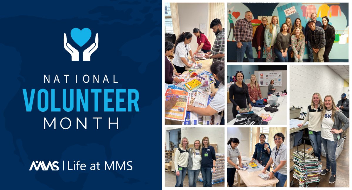 mmsholdings's tweet photo. April is #NationalVolunteerMonth! Our #OneMMS team has been busy serving their local communities. Our MI team volunteered at the Capuchin Soup Kitchen, our NC team at Note in the Pocket, and our India team with the Samarpan Foundation.
Learn more: https://t.co/DnR3n4Pbto https://t.co/SFsdhki5E3