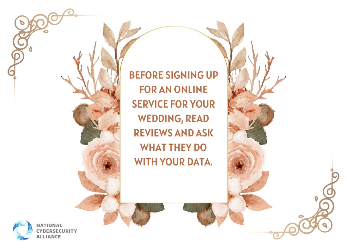 StaySafeOnline's tweet photo. Verify your vendors -- even your gourmet s'more specialists!

Make sure to #staysafeonline while #weddingplanning: https://t.co/s72tE7Ukby https://t.co/XJNQXo41cB