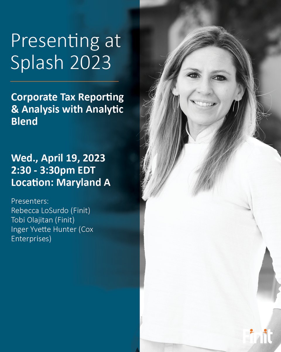 Finit_Solutions's tweet photo. TODAY at @OneStream_Soft #SplashDC, catch Finit's Rebecca LoSurdo and Tobi Olajitan as they deliver a presentation with our client, Cox Enterprises. This session will explore how OneStream BI Blend was leveraged to create a modernized reporting solution.
https://t.co/jCYFiMZMhm https://t.co/JC2M86QS2L