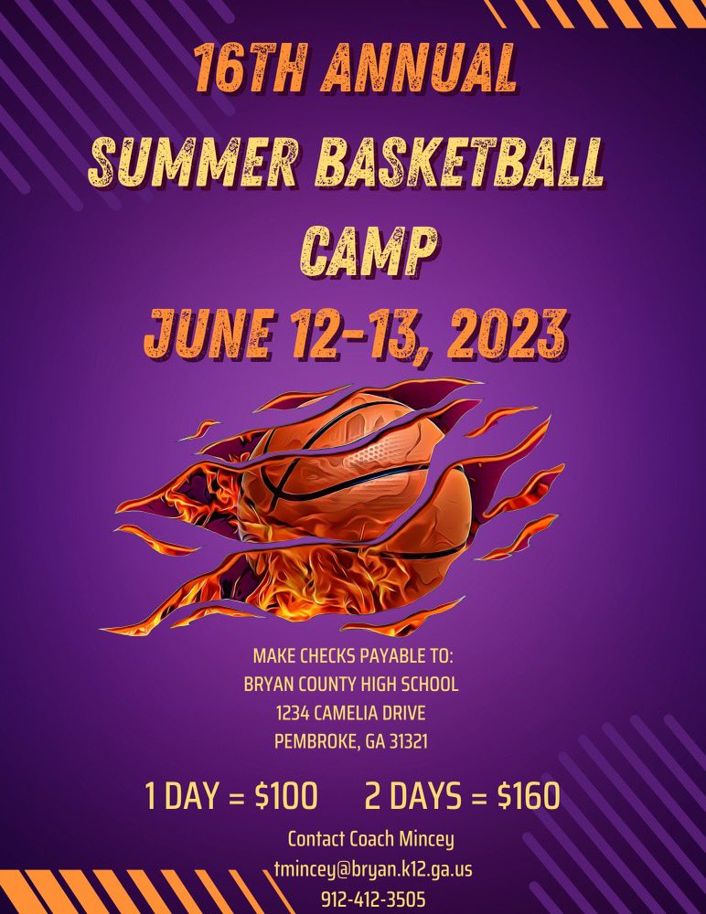 We are hosting our 16th Annual Summer Jam Tournament @BryanCountyMH on June 12-13! Last summer we had 27 teams compete! Lock your  team in early. Registration is due May 22nd! <a href="/MelodyRWalker1/">Melody R. Walker</a>  <a href="/mariamangram/">Maria Willis Mangram</a> <a href="/CoachAParker_3/">Coach Parker</a> <a href="/CoachShaySmith/">Shayla Smith</a> <a href="/BravettesBBall/">Baldwin Bravettes</a> <a href="/GA_LadyTerrors/">Glynn Academy Lady Terrors Basketball</a>