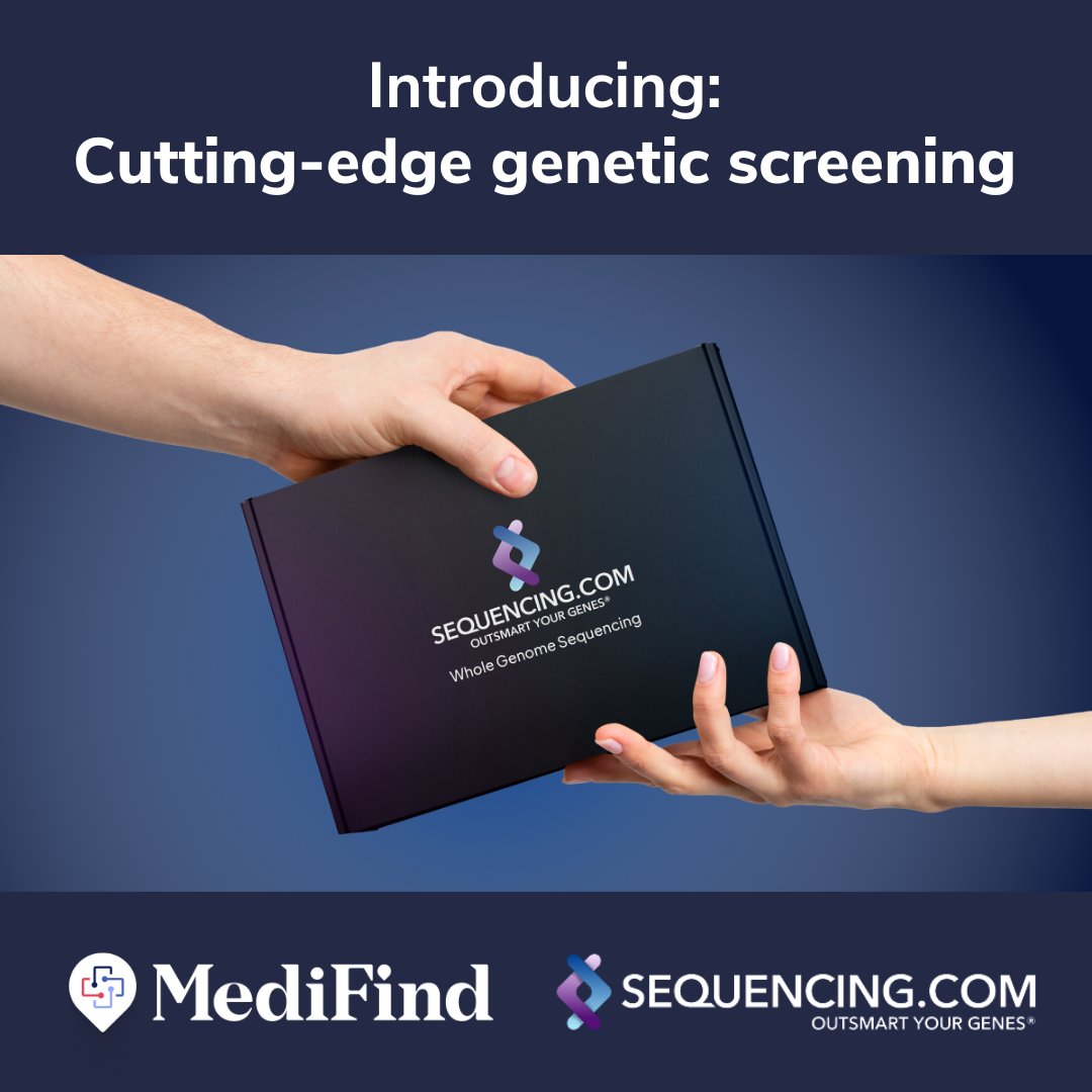 medifindhealth's tweet photo. Everyone deserves access to the best healthcare possible. That’s why we’ve teamed up with @SequencingCom to provide exclusive access to cutting-edge whole genome sequencing (100% of your DNA). Get screened today and make more informed health decisions. https://t.co/0GBnqEtXpx https://t.co/J69MhGtmeO