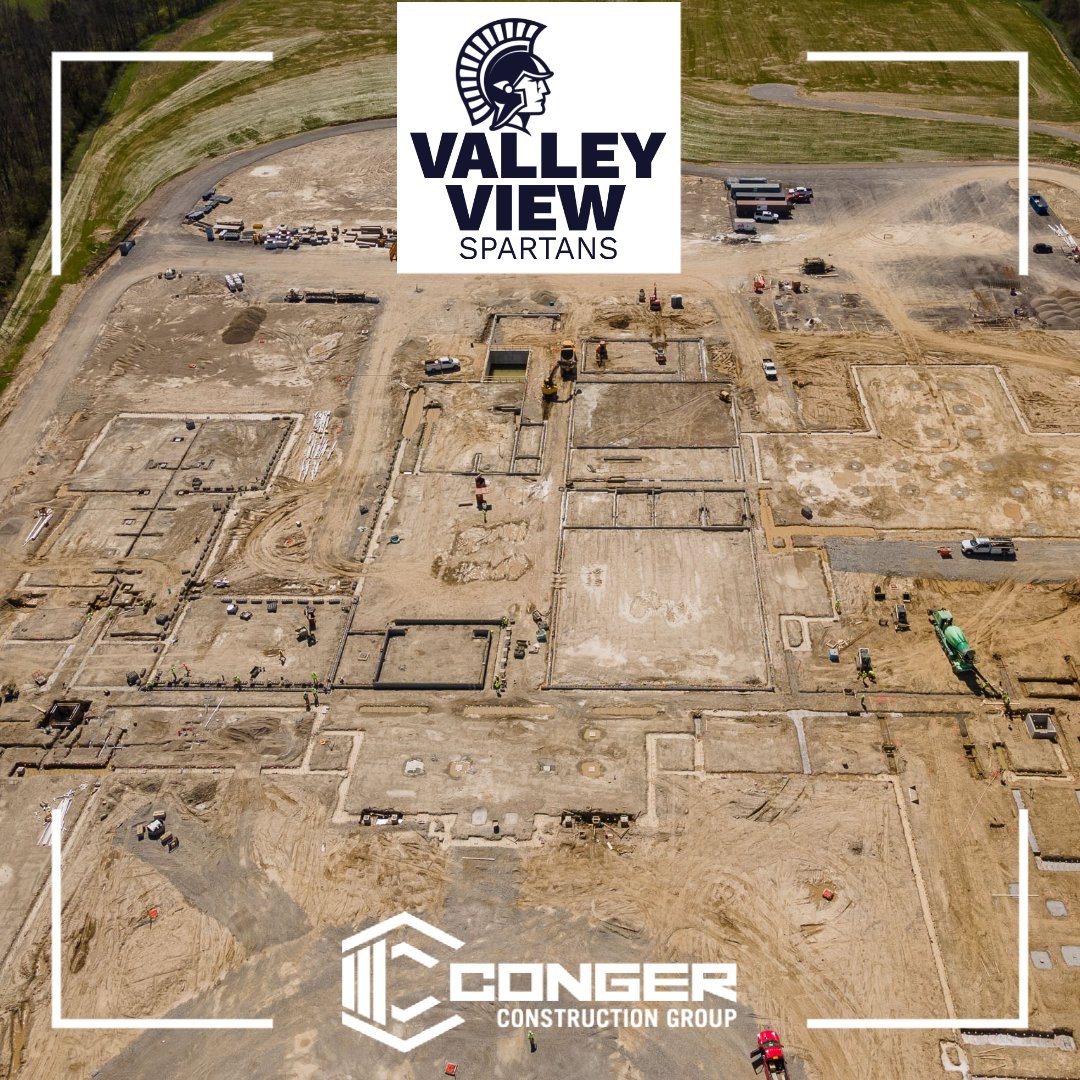 CongerBuilt's tweet image. The beautiful weather last week allowed us to get a few aerial pictures of the new PK-12 Valley View School. Our amazing trade partners are taking full advantage of the warm start to Spring! 
@FanningHowey  @OHFacilities @vvspartans 
#SpartanPride #CongerBuilt #BuildaSolidFuture