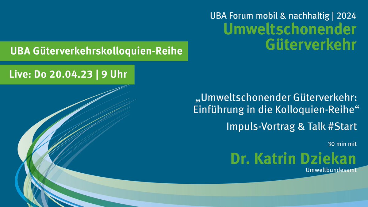 Morgen startet die UBA-Kolloquienreihe mit einem Vortrag von Dr. Katrin Dziekan. Ab Sofort an verschiedenen Donnerstagen jeweils eine halbe Stunde. Weitere Infos umweltbundesamt.de/kolloquien-uba…