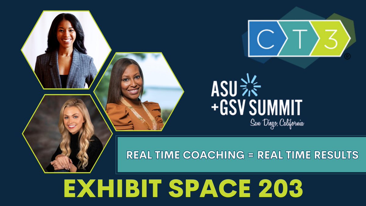 CT3Education's tweet image. It's the last day of @asugsvsummit already! Have we had a chance to talk? If not, be sure to join the party over at exhibitor space 203 or schedule a time to chat with us: bit.ly/42PSfkZ 

Come see us!

#asugsvsummit #asugsv2023 #CT3Ed #realtimecoaching