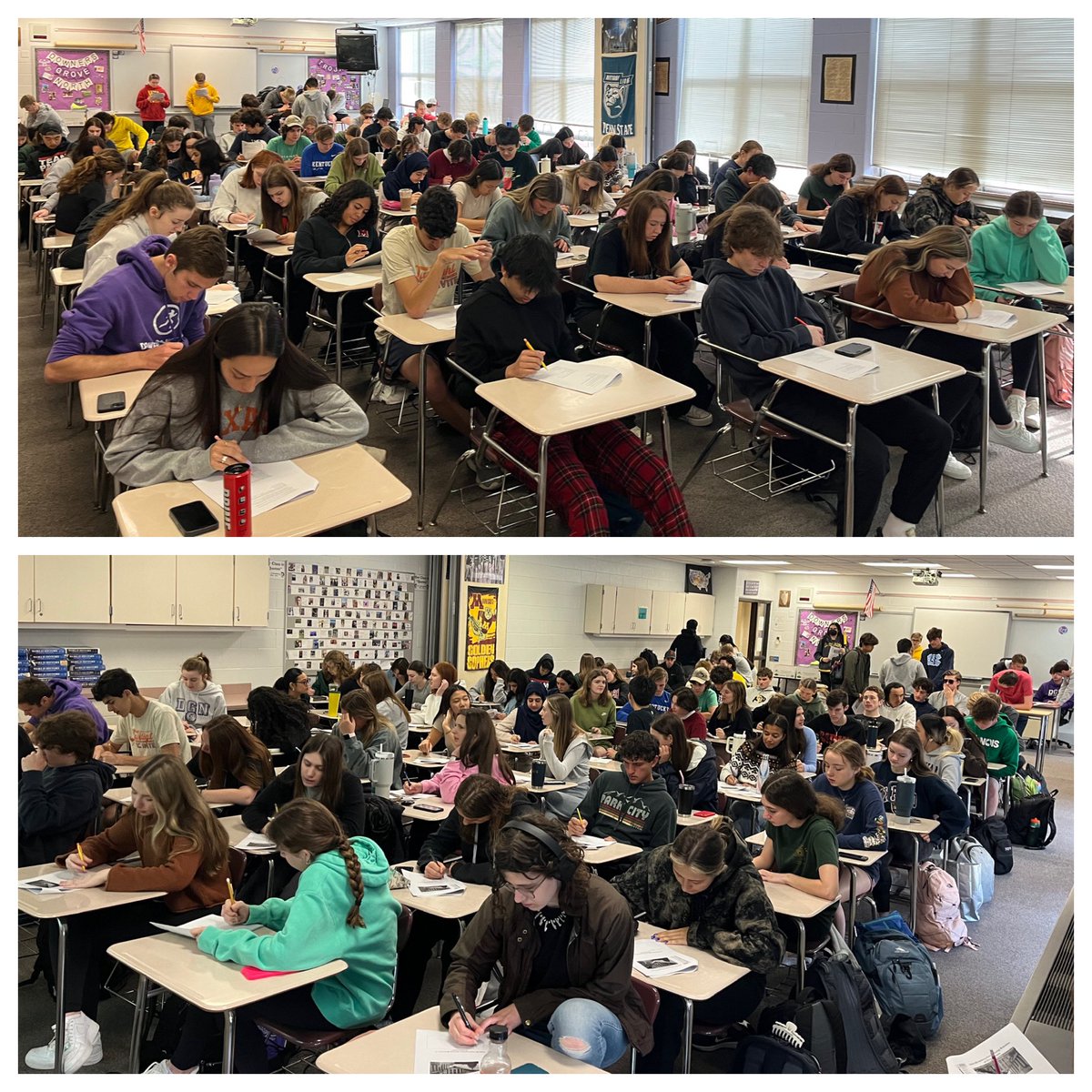 AP US Government and Politics students working hard to prepare for our College Board Exam! #WeAreDGN #D99Learns <a href="/DGNGovClub/">DGN Gov Club</a> <a href="/DGNorthSS/">DGNSocialStudies</a> <a href="/DownersNorth/">DGN</a> <a href="/Dist_99/">District 99</a>