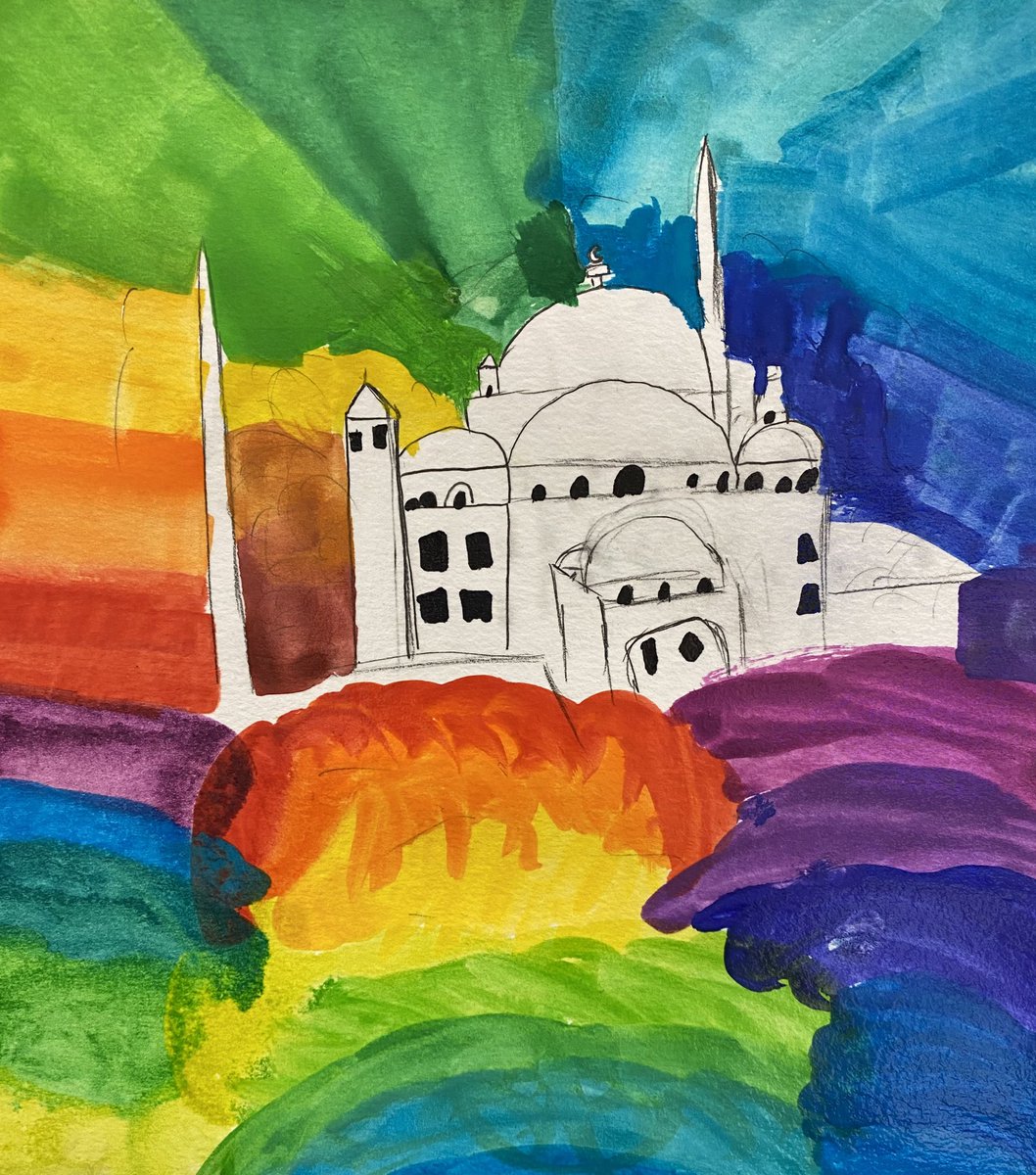 ESSchool's tweet photo. Grade 6 students worked on relating artistic ideas with cultural and historical context to deepen an understanding about Ramadan and the Muslim culture. #estherstarkmanschool #EPSB https://t.co/Df0mmkfblB