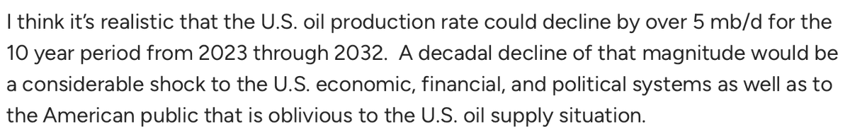 #peakoil is likely here

and it will put incredible stress on the US - at the exact same time a sizable portion of the country has lost their goddamn minds and are armed to the teeth

(and it will mean that renewables are going too get REALLY expensive)
resilience.org/stories/2023-0…