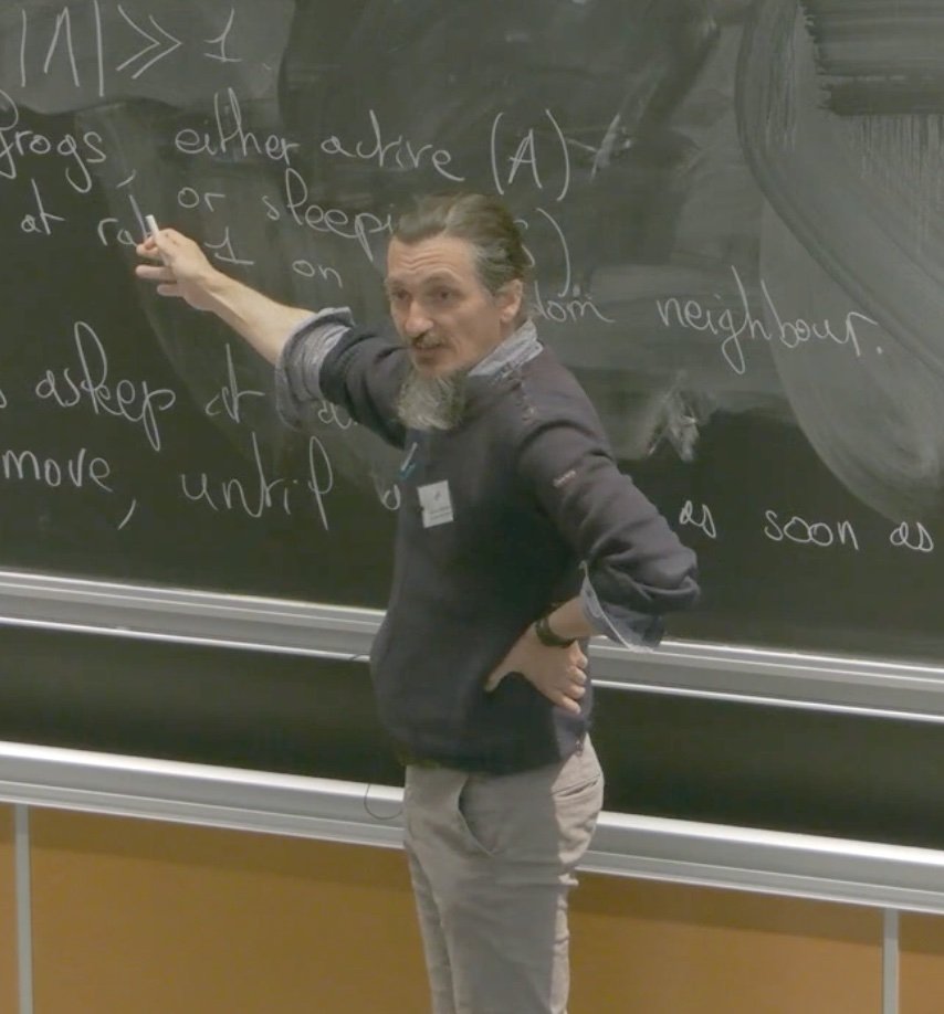 Bibli_CIRM's tweet photo. @_CIRM 🆕🎬Analysis and simulations of metastable systems
Gaudillière, Alexandre (2023). Too many frogs cannot fall sleep. CIRM. Audiovisual resource. https://t.co/C5rzhGIGib
@_CIRM #Maths #MathematicalPhysics #Probablility #RandomWalks #PhaseTransition https://t.co/1FUWHSBhTC