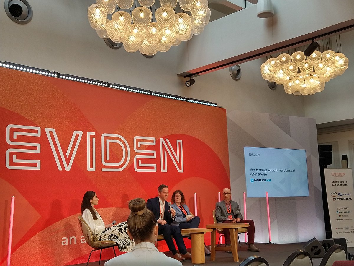 Great insights from <a href="/immersivelabs/">Immersive</a> @Vasco_M_Gomes and Mara Hochstrasser on the #cybersecurity skill gap, how to train and motivate people with internal academies like Security Dive <a href="/Eviden_Security/">Eviden Cybersecurity</a> #EvidenSecuritySummit2023