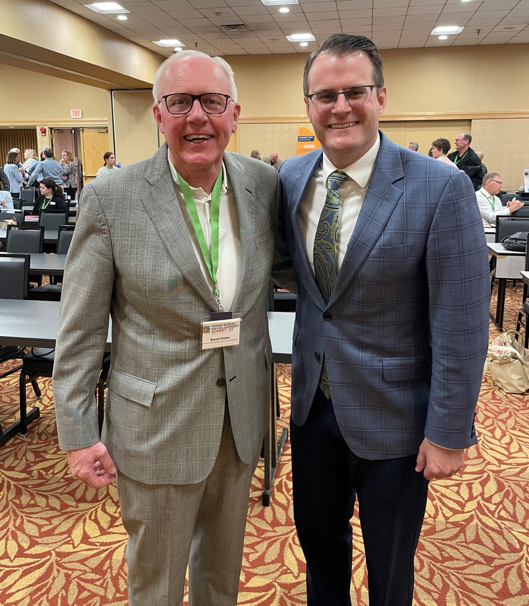 Center Iowa State Director Rand Fisher and <a href="/IALtGov/">Lt. Gov. Chris Cournoyer</a> Adam Gregg shared time together at the rural Summit on April 12.  The Lt. Governor was on hand to update the more than 350 rural leaders attending the Empower Rural Iowa Program.