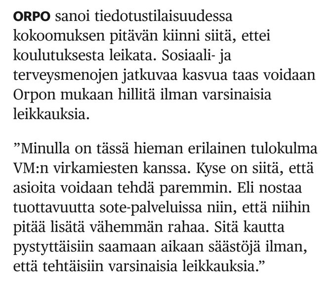 #Kokoomus-puolueen & @PetteriOrpo:n parempi #Taikaseinä: 
'tehdään asiat paremmin' = 6 mrd. €. 

hs.fi/politiikka/art…