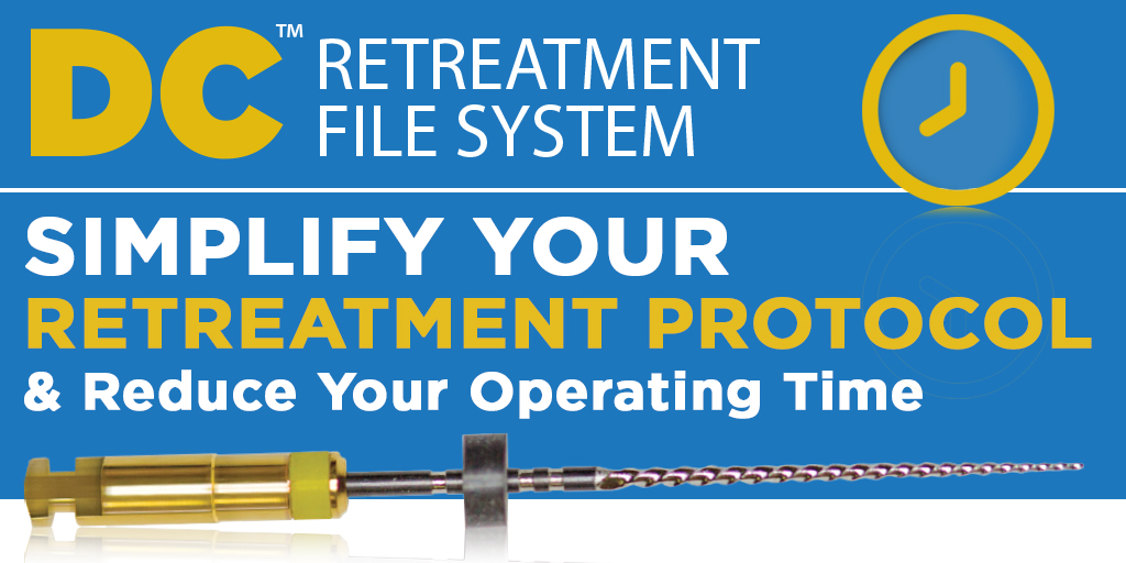 SSWhite1844's tweet photo. Simplify Your RETreatment Protocol
DC RETREATMENT™ files; strength &amp; flexibility of DC TaperH™ files. Remove gutta-percha, carrier-based obturators, &amp; ﬁllers. 

https://t.co/94N58hfHIu
 #rootcanaltreatments #endodontcretreatment #rootcanalanatomy #percervicaldentin #saveteeth https://t.co/u6q8Glnzu1