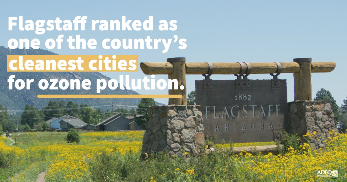 #NEW @LungAssociation's #StateOfTheAir report 2023 is out ☁️

Positive news: @CityofFlagstaff, #AZ is ranked as one of the cleanest cities in the U.S. for ozone #pollution & Coconino & La Paz counties received better ozone grades than last year. (1/2)

➡️ bit.ly/SOTA2023AZ