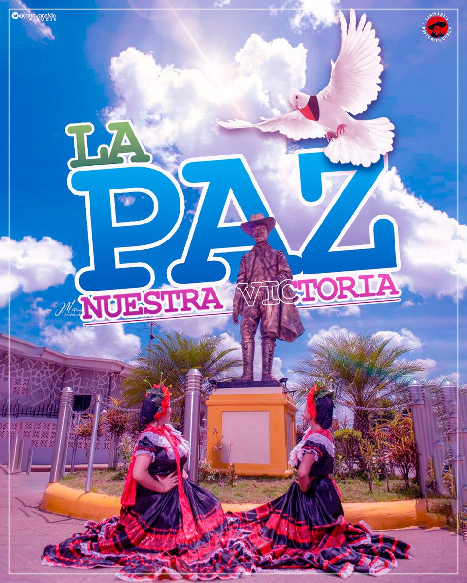 En #Nicaragua  el día de hoy estamos conmemorando y  celebrando el Dia Nacional de la Paz. Abril es el mes que les decimos a las alimañas golpistas #NoPudieronNiPodran. La Revolución avanza en rutas de prosperidad. #NuestraLuchaEsContraLaPobreza 
#LaPazNuestraVictoria