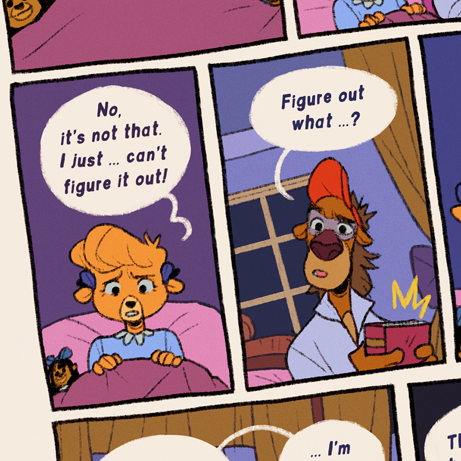 littledozerbaby's tweet photo. another preview of my short comic for @ghostsharkpress's Transcartoonology – preorders end April 30th! 🏳️‍⚧️✨ #dozerdraws https://t.co/1lauwZqmVL