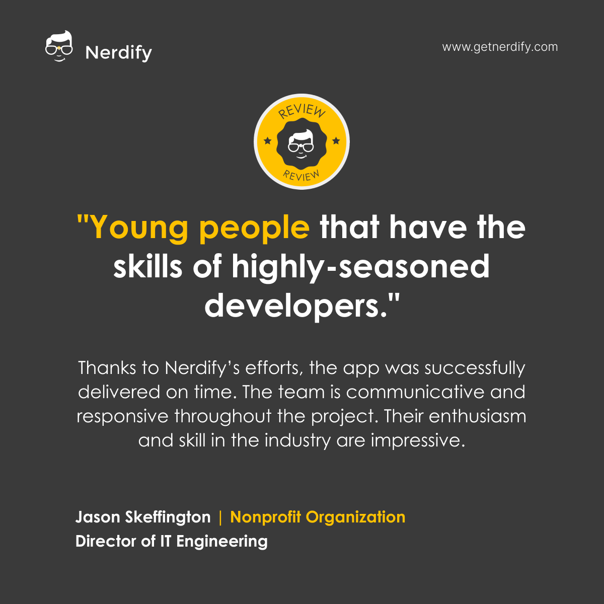 getnerdify's tweet photo. 🎉We are extremely grateful to our client for their 5.0 star rating on Clutch!🤩 It's an honor to be recognized for our commitment to providing high-quality services and delivering exceptional results.🤓

#GetNerdify #Nerdify #Clutch #Programming #Webdevelopment #Coding https://t.co/1vr2inYDNP
