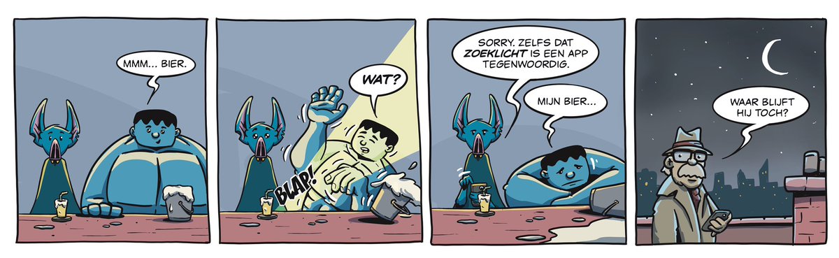 LeanderdeG's tweet photo. Het is maar wat je vooruitgang noemt…
Volg @RebootComicsNL voor meer strips.
#webcomic #strip #SUPER #vleerman #batsignal #offline #apps #zoeklicht #humor #lachen https://t.co/OA3PWKTUIs