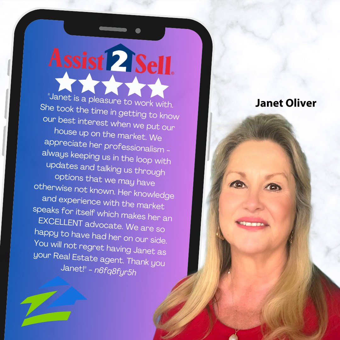 A2SRenoSparks's tweet photo. Congratulations  to Janet for another 5 star review!! We are glad to hear from another  satisfied home seller. Find out what sets Assist2Sell agents apart for  yourself. Contact us today! 
https://t.co/JECDKsC9T7

#Assist2Sell #5stars #A2S #SayYestoA2S #WaySmarter https://t.co/Fc2nROxyjT