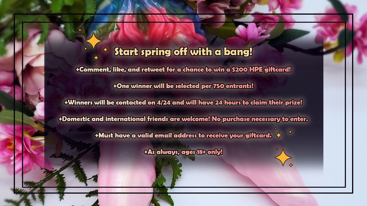 🌷💐Start spring off with a bang with a chance to win $200 towards your next HPE friend!💐🌷

Details below! 👇
